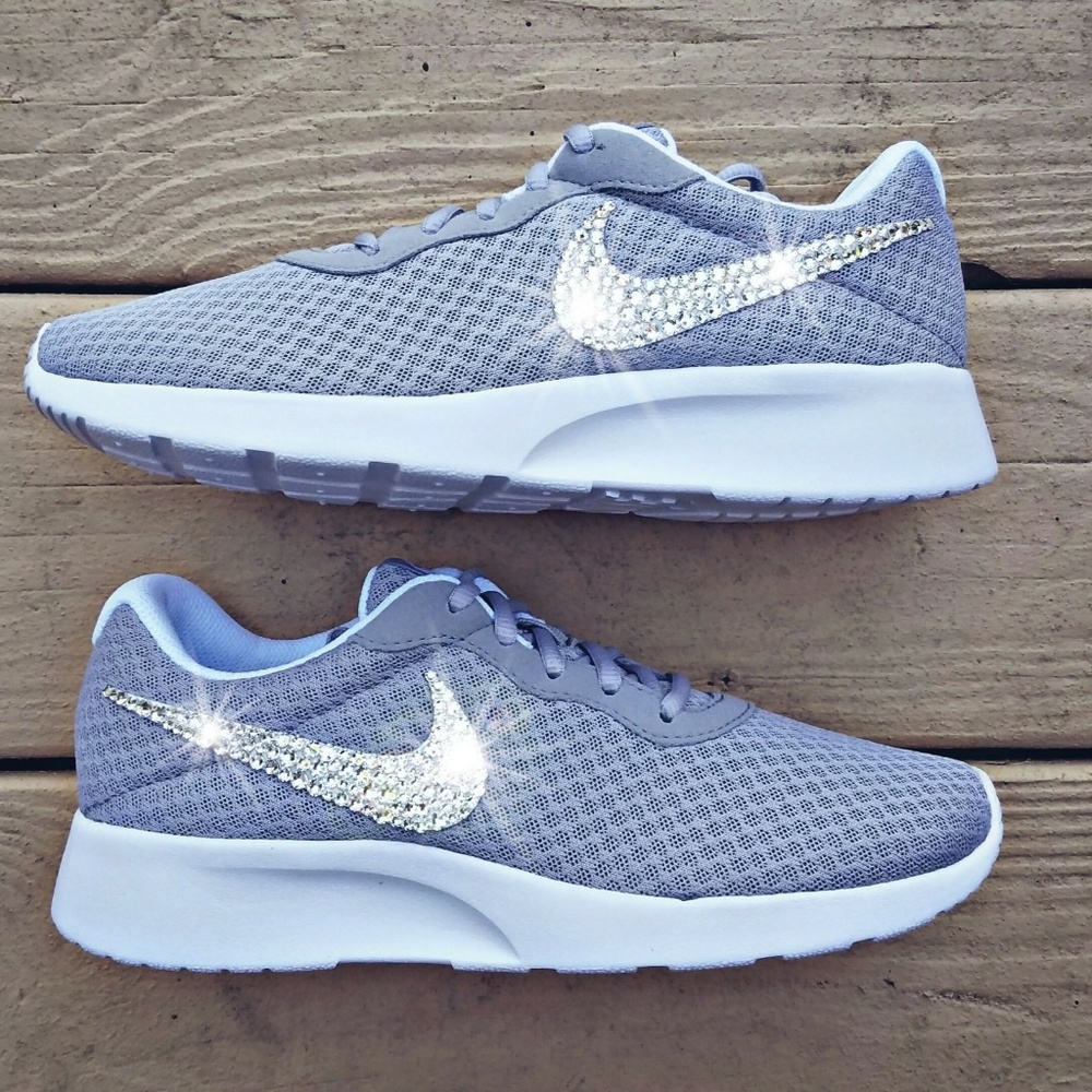 Swarovski Crystal Bling Nike Tanjun Grey